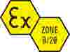 The ATEX Zone 0 rating indicates an area in which an explosive atmosphere is present.