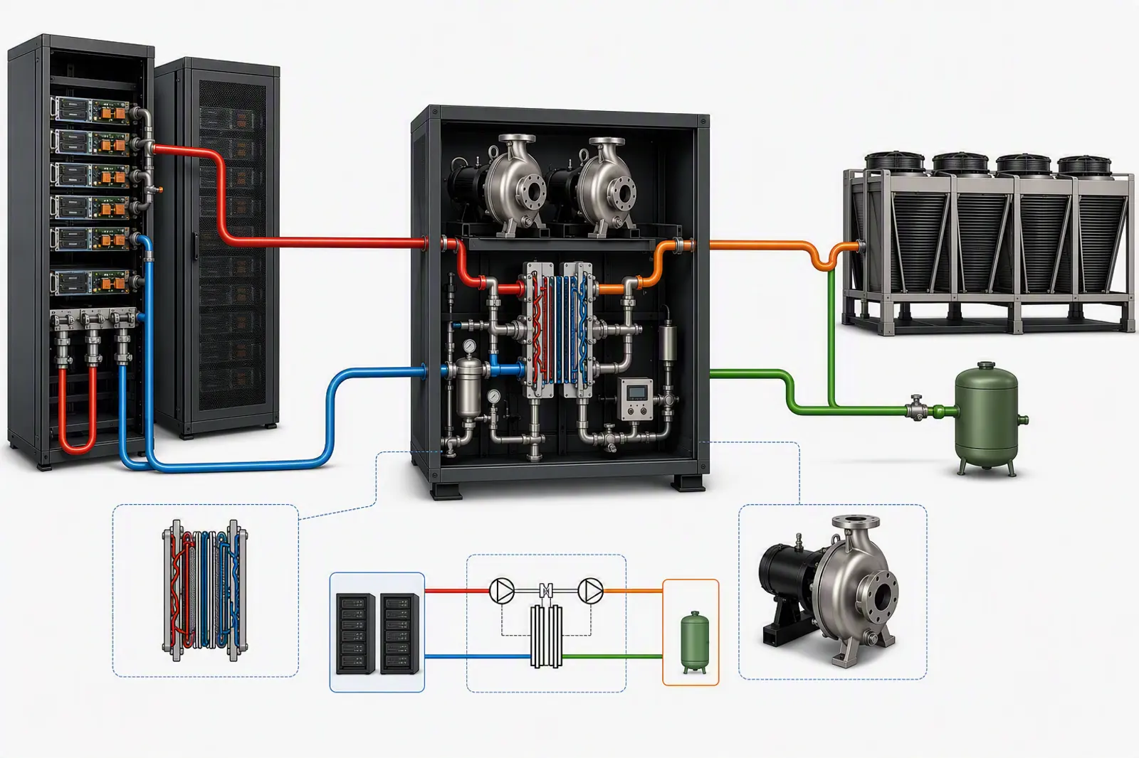 Glycol cooling system scheme