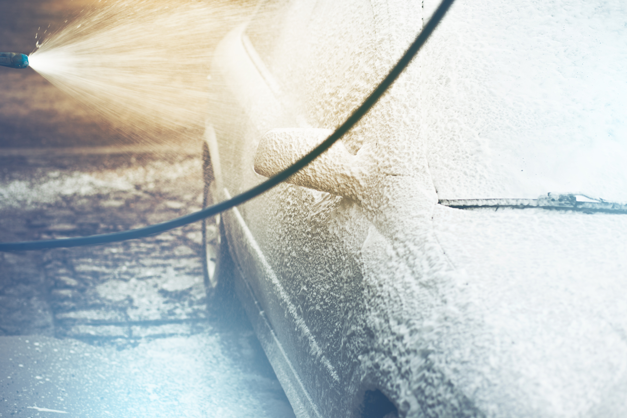 Car being washed