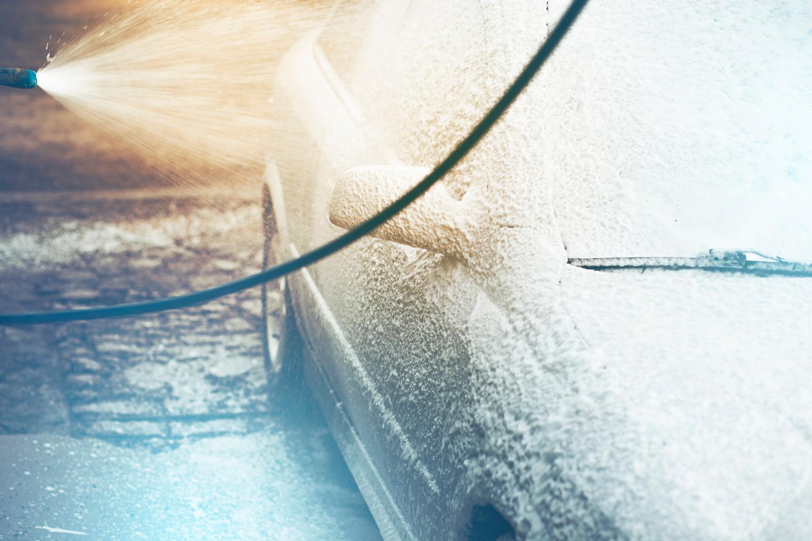 Car being washed