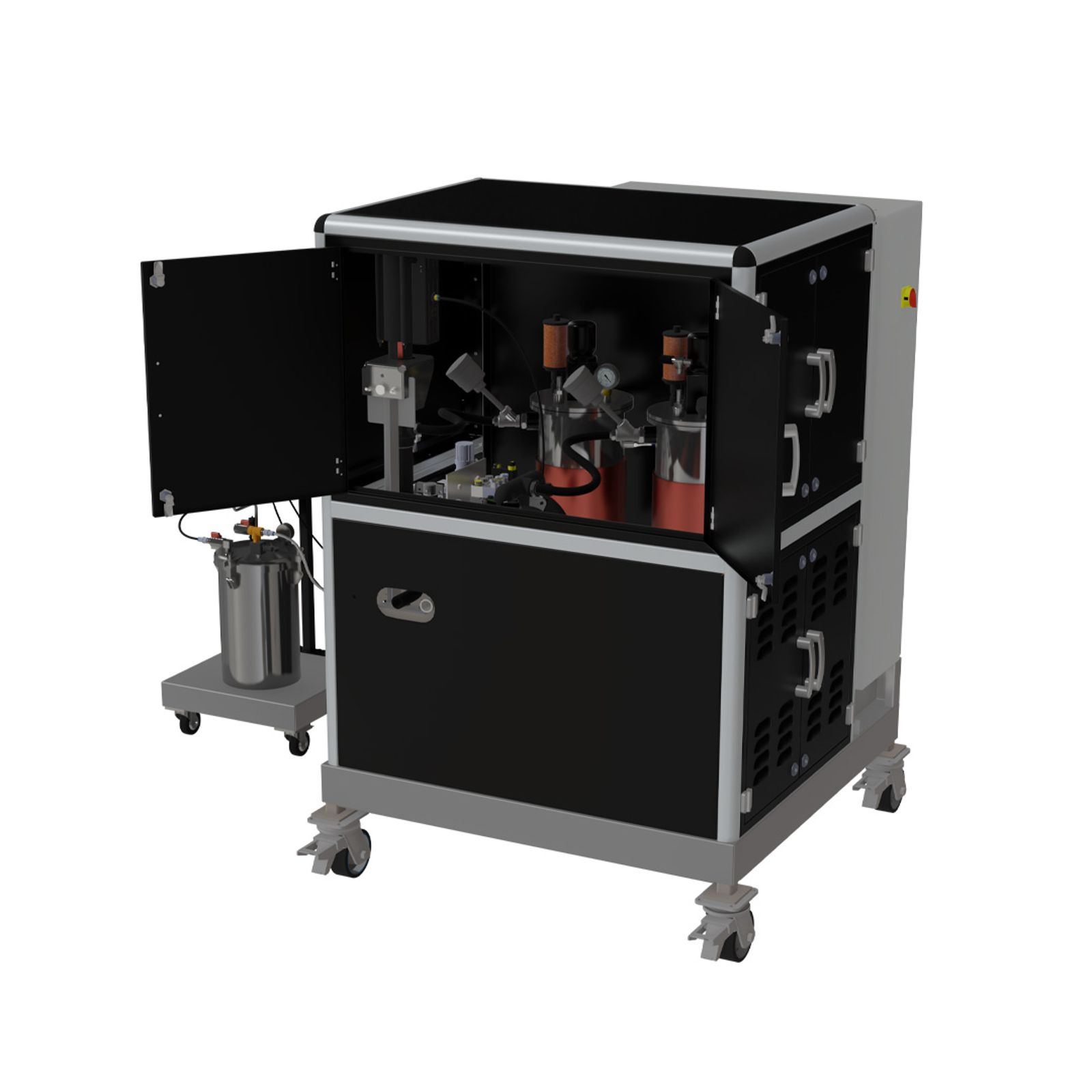 ARO potting compound dispensing equipement Open doors