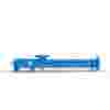 Side view of blue pump