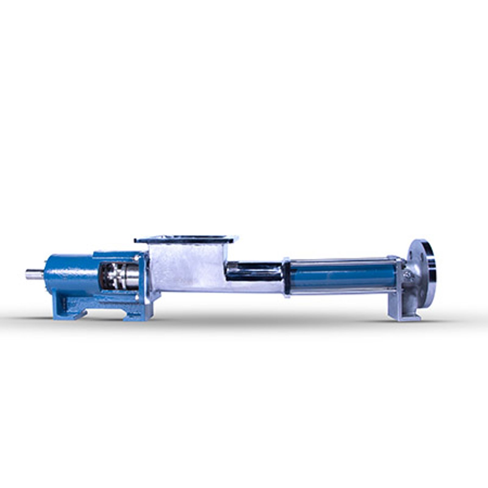 Blue hopper pump side view