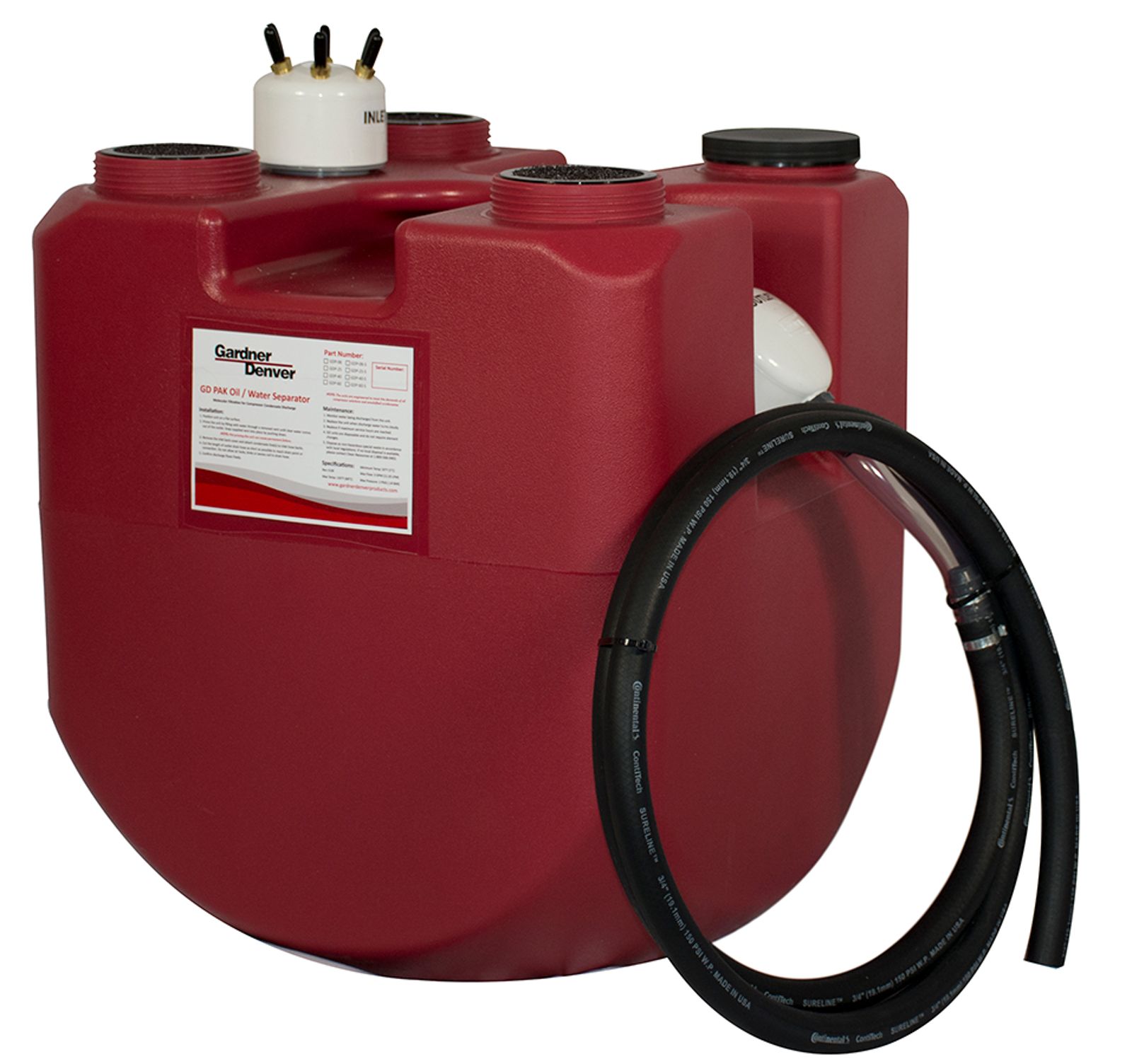 Oil-Water Separator GD PAK Series Back Label