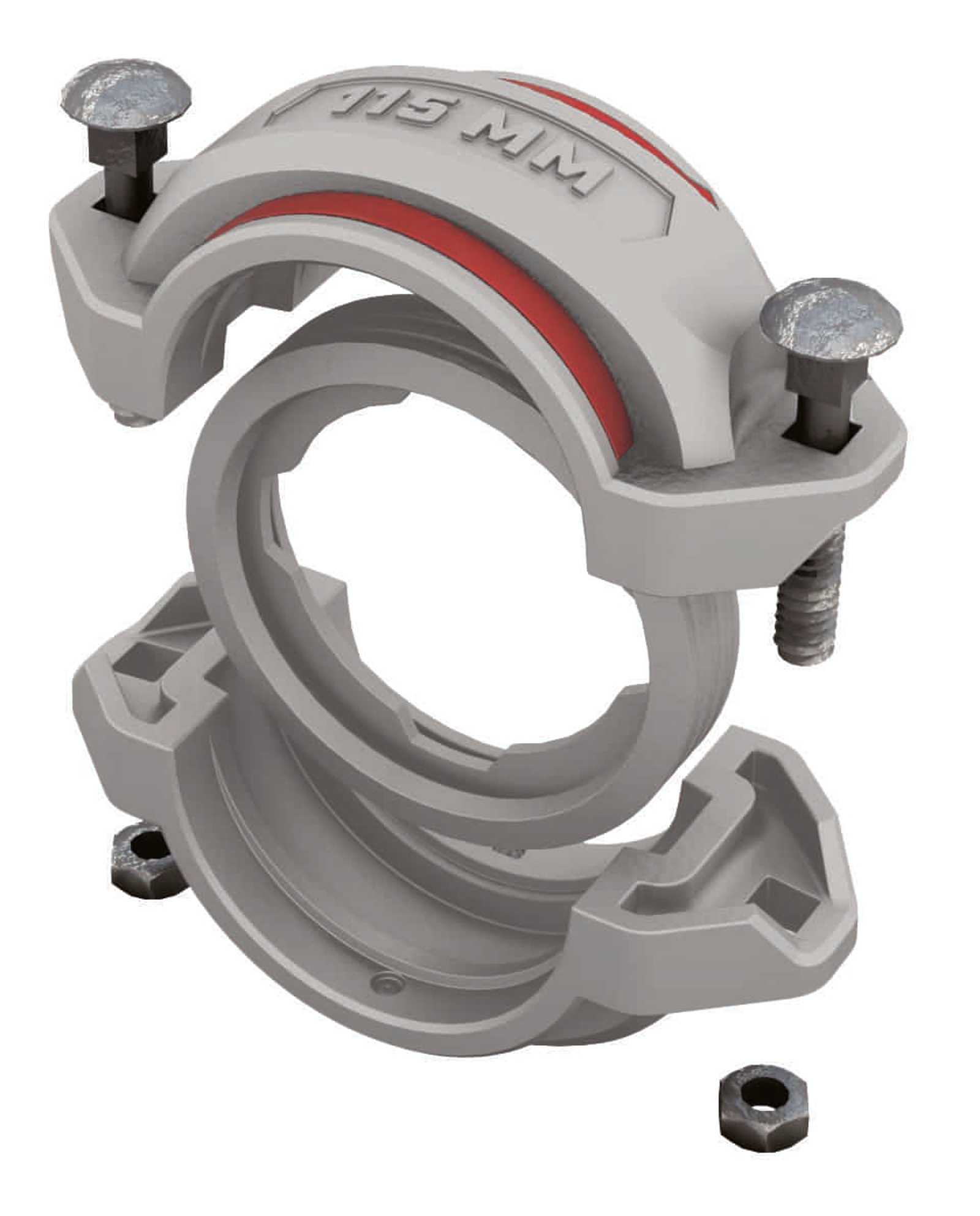 Quick-Lock Compressed Air Piping Clamp Manual Grey