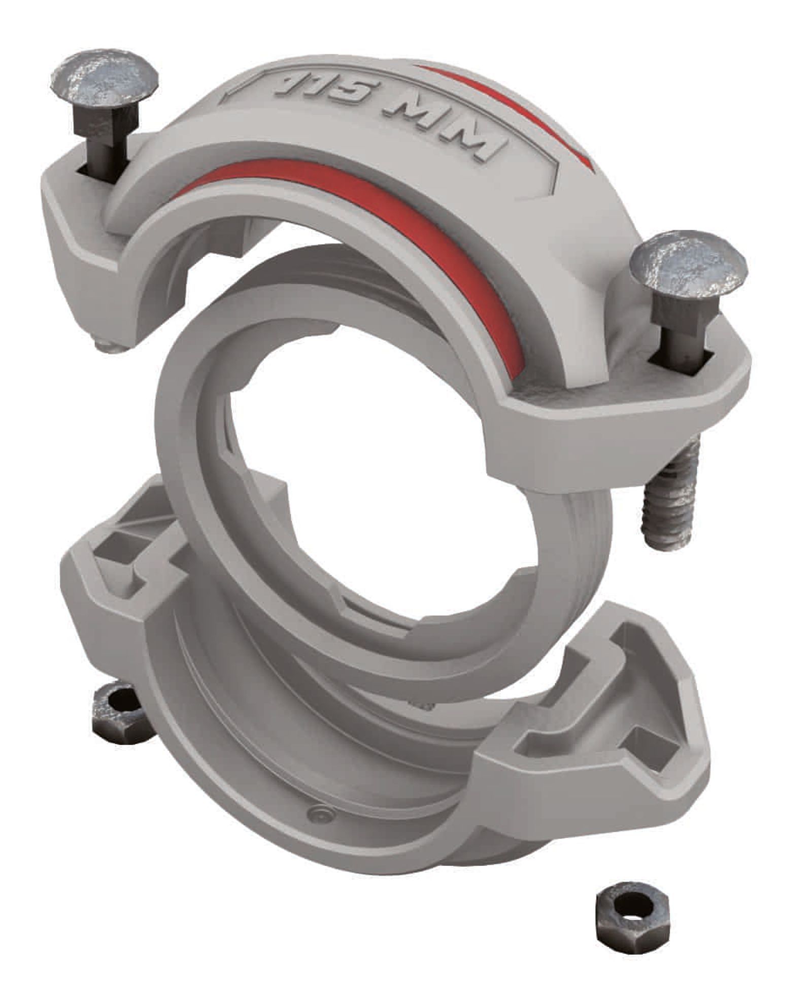 Quick-Lock Compressed Air Piping Clamp Manual Grey