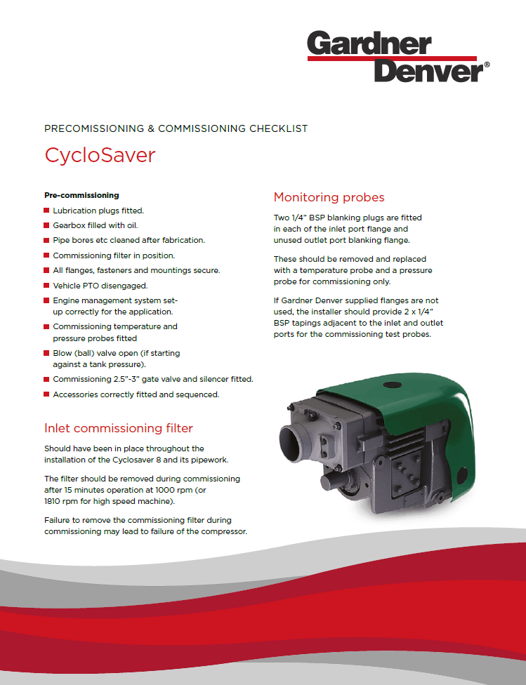 CycloSaver Commissioning Checklist Cover