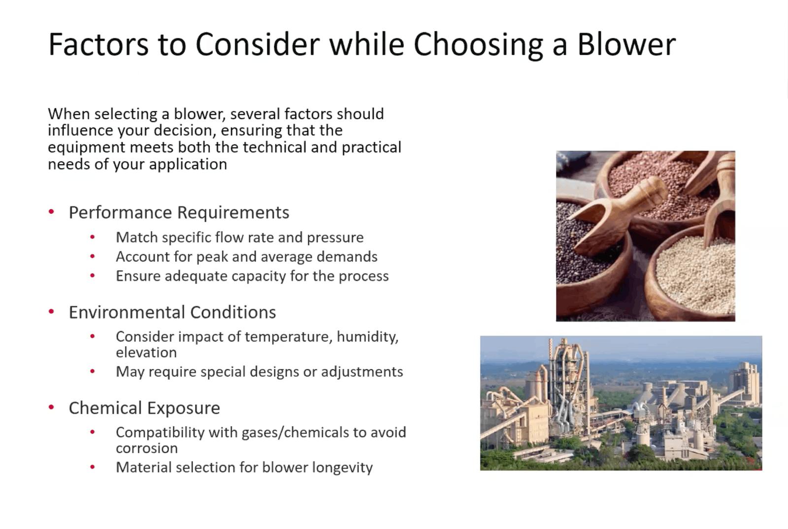 Factors Consider while Choosing a Blower