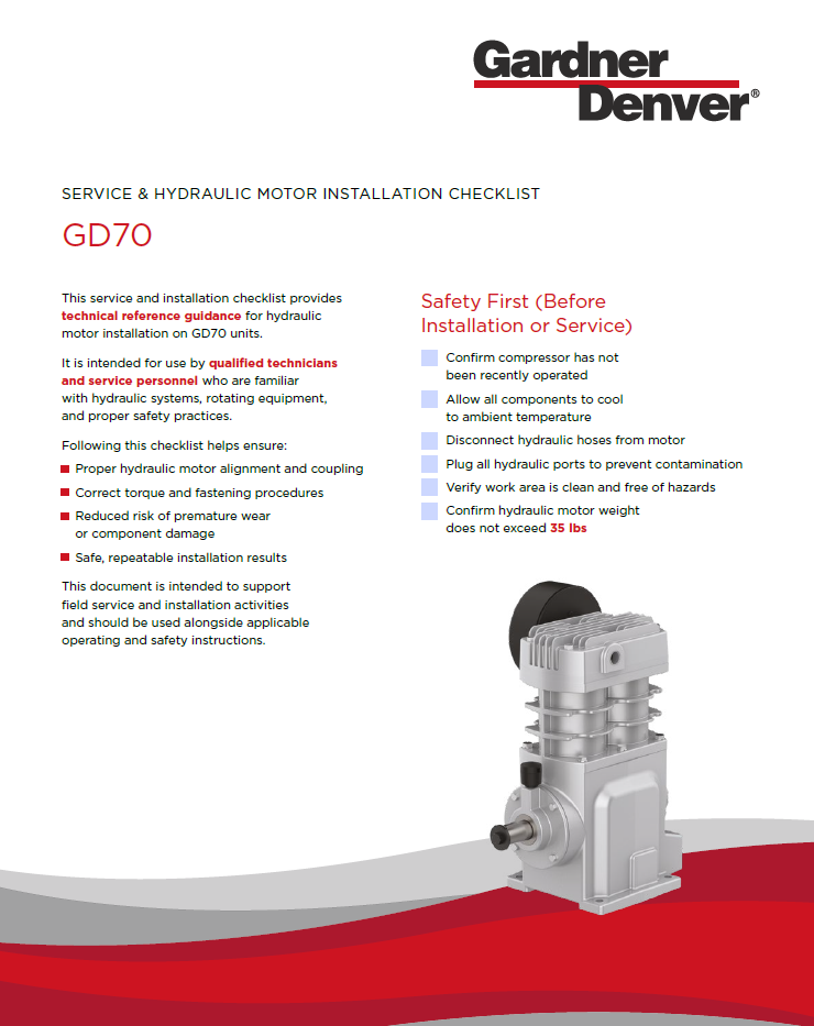 GD70 Installation Checklist