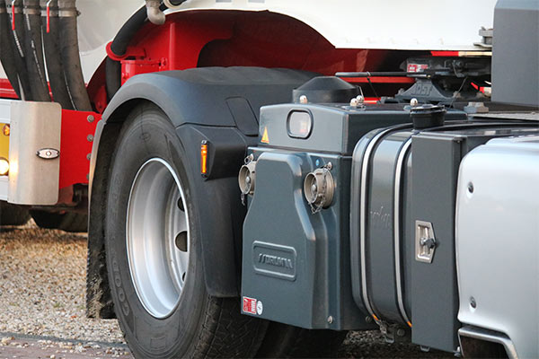 Dry bulk blower and compressor truck mounted haulage