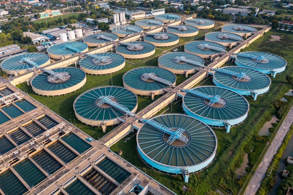 Aerial view Water Treatment Plant
