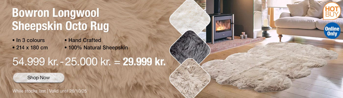 Bowron Longwool Sheepskin Octo Rug