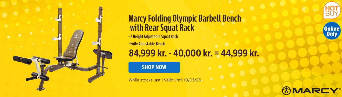 Marcy MWB-70205 Folding Olympic Barbell Bench with Rear Squat Rack
