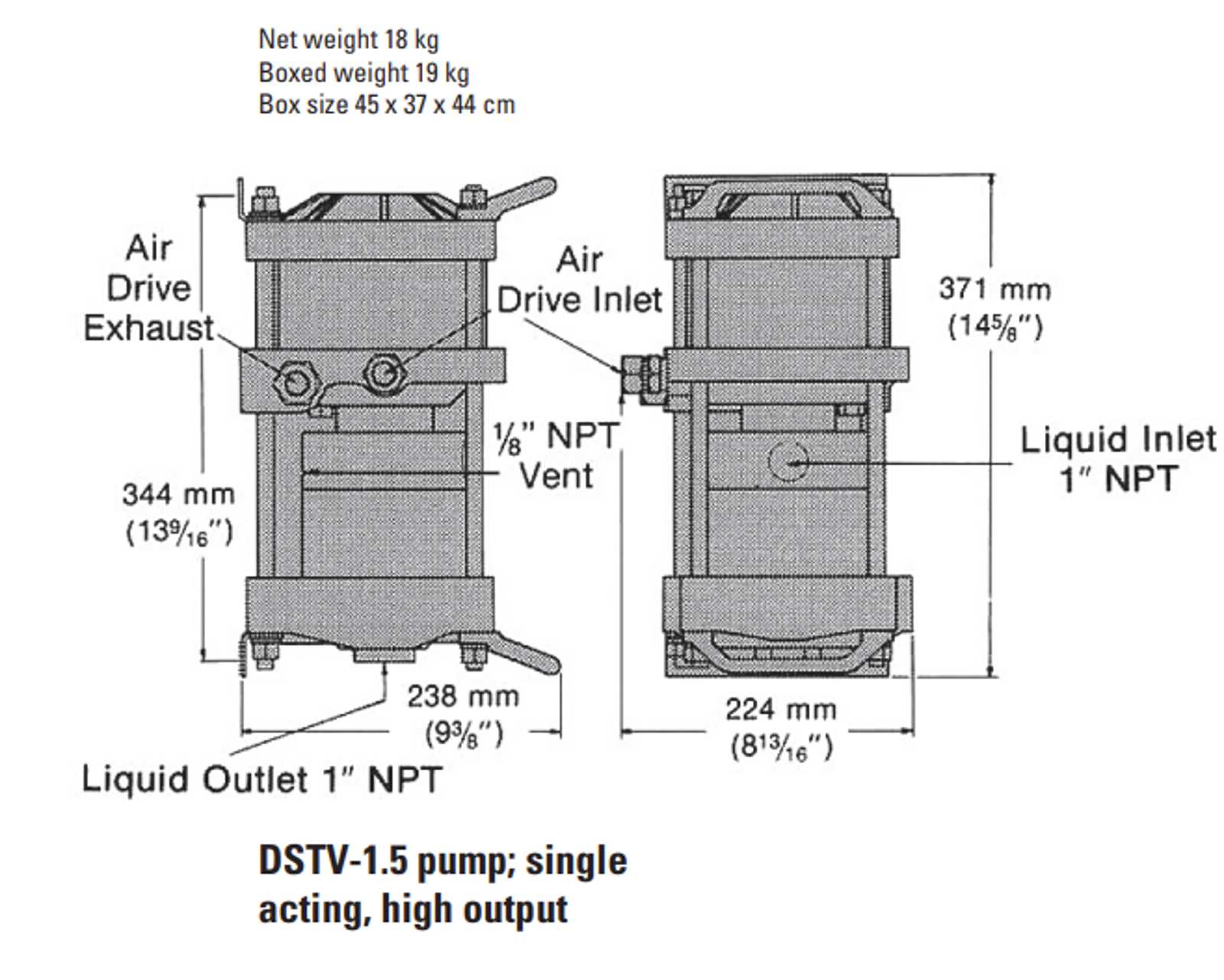 DSTV-1.5 pump; single acting, high output