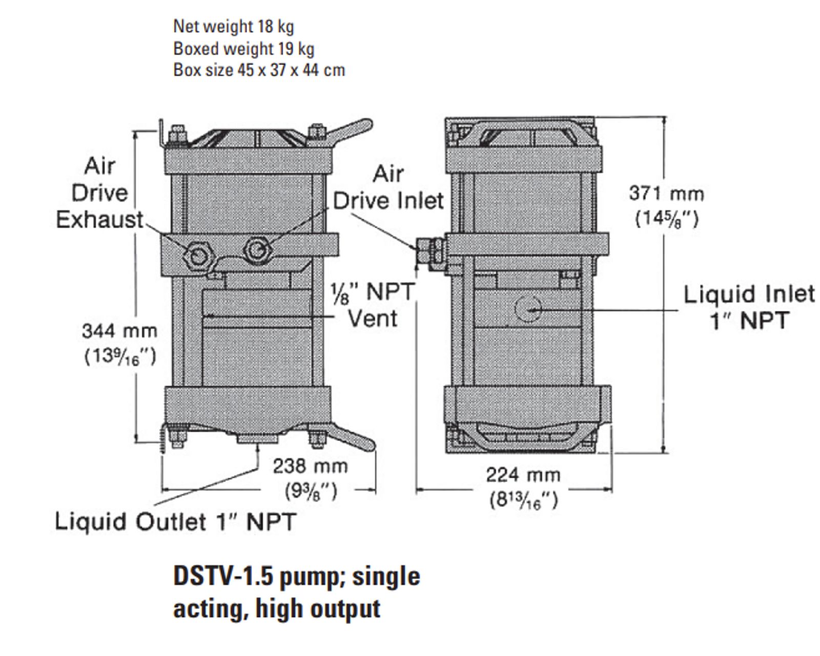 DSTV-1.5 pump; single acting, high output