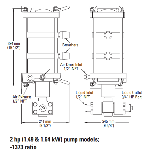 2 hp (1.49 & 1.64 kW) pump models -1373