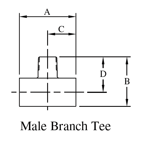 BuTech Pipe Male Branch Tees