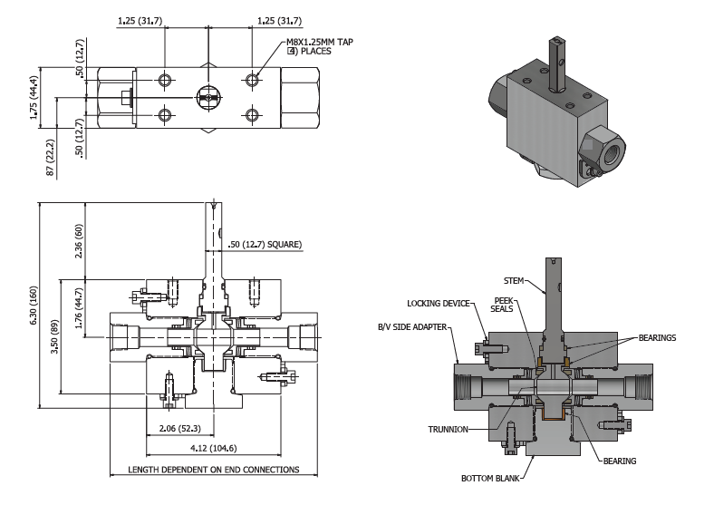 2-way Subsea Ball Valves: 1/2” Port