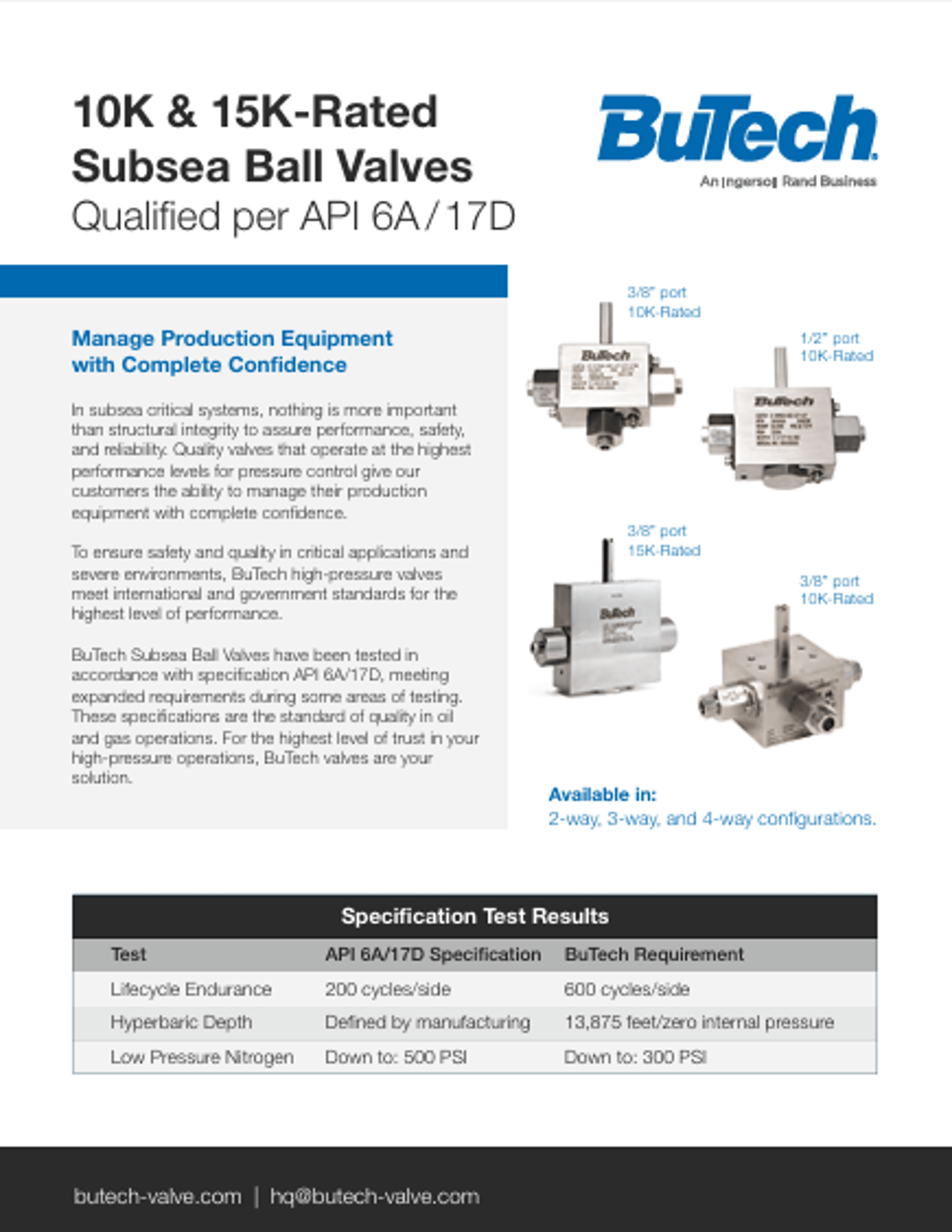 10K & 15K-Rated Subsea Ball Valves