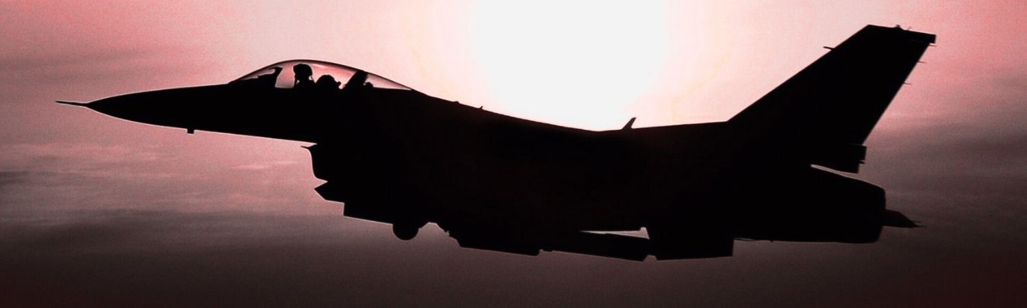Aircraft on the background of sunset