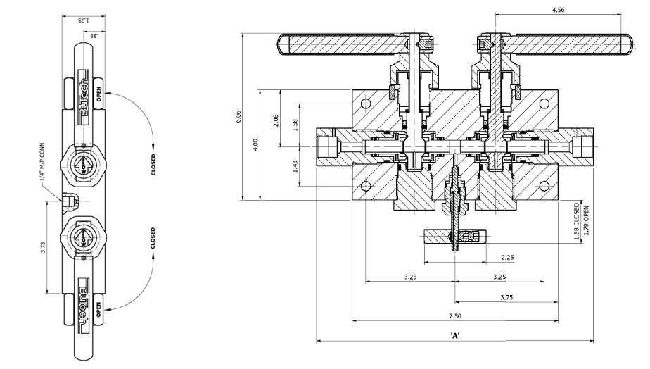 Double Block and Bleed Trunnion Valves Schematic Drawings