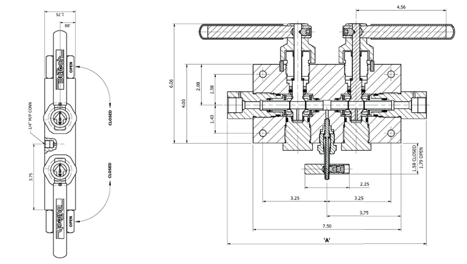Double Block and Bleed Trunnion Valves Schematic Drawings