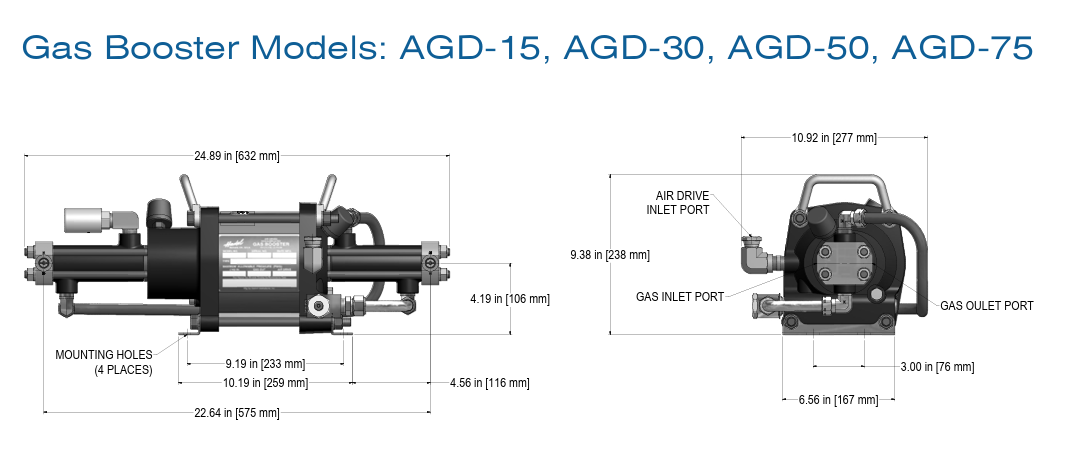 Gas Booster Models AGD-15, AGD-30, AGD-50, AGD-75