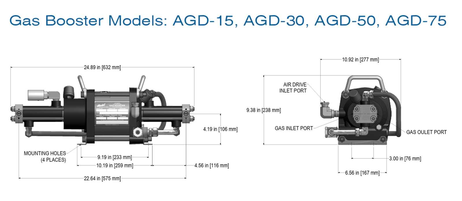 Gas Booster Models AGD-15, AGD-30, AGD-50, AGD-75