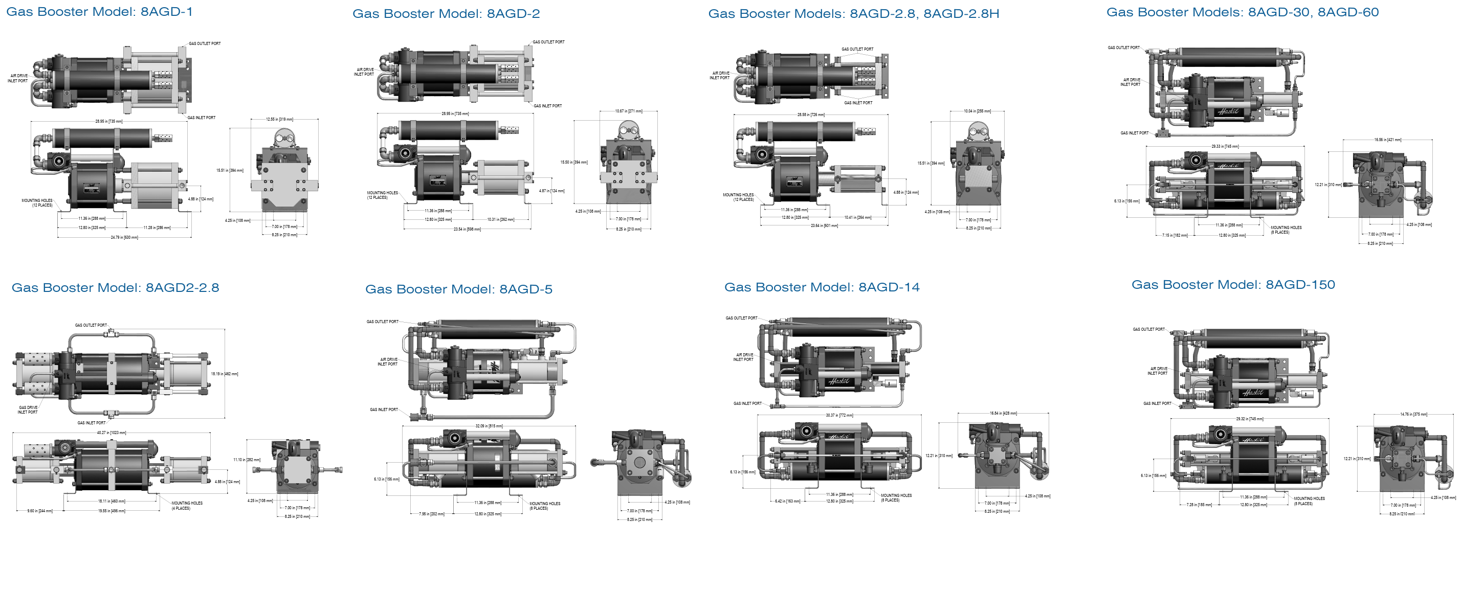 AGD Series 8 Dimensional Drawings