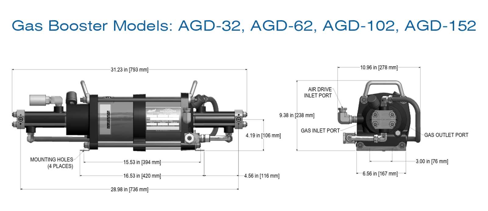 Gas Booster Models AGD-32, AGD-62, AGD-102, AGD-152