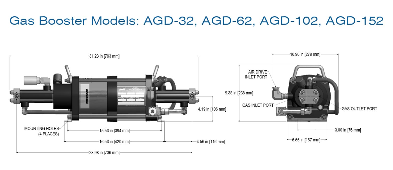 Gas Booster Models AGD-32, AGD-62, AGD-102, AGD-152
