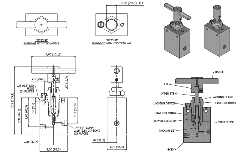 Subsea Needle Valve With Non-Rising Stem (0.94” Orifice)