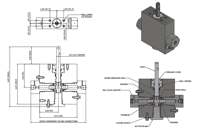2-way Double Barrier Subsea Ball Valves: 3/8” Port