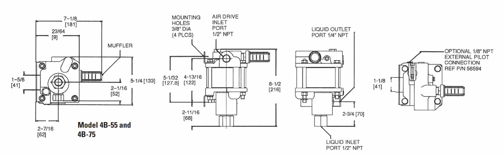 .75 hp models 4b-55, and 4b-75