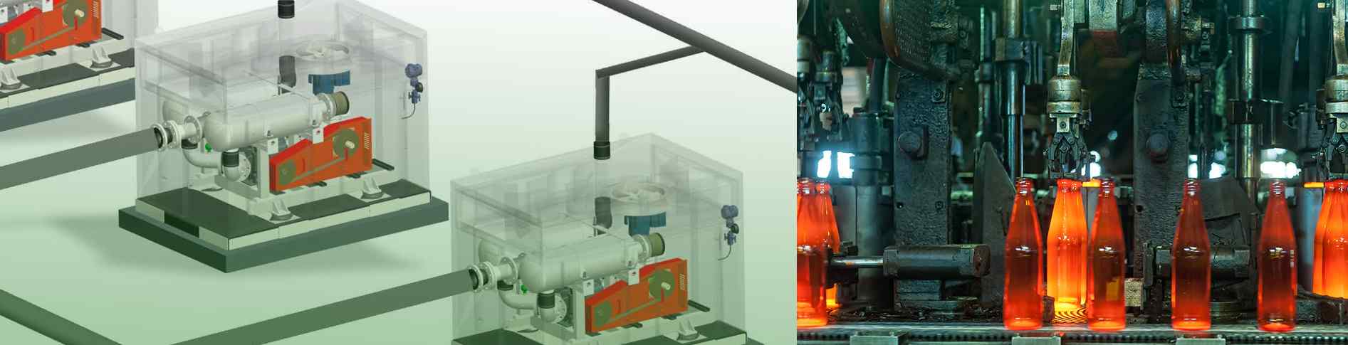 Banner showcasing Hibon's capacity to produce positive displacement blowers designed for industrial vacuum applications.