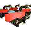 4 process positive displacement blowers installed in package in ATEX version with motor, base, and V-Belt protection.