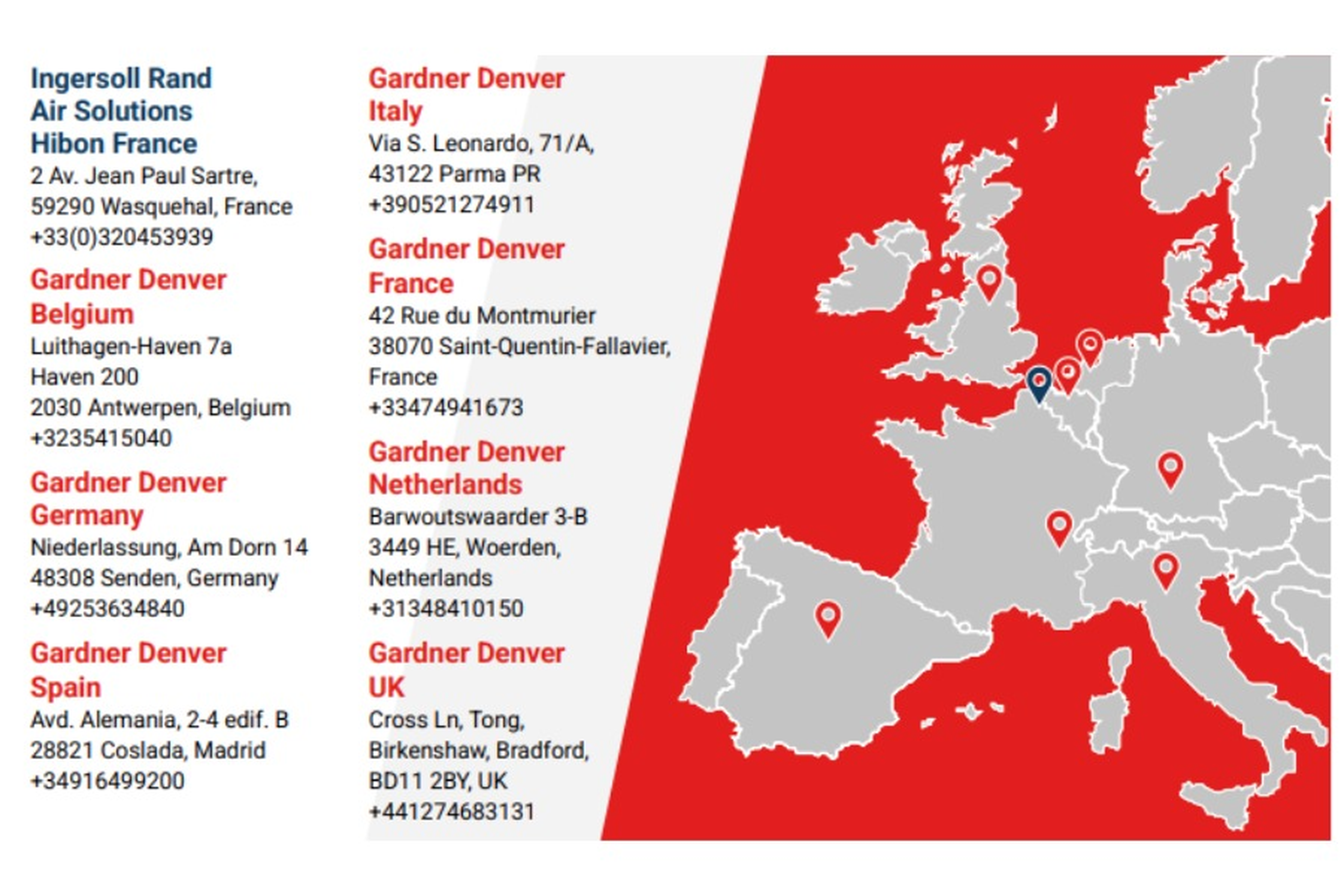 Gardner Denver Transport aftermarket map