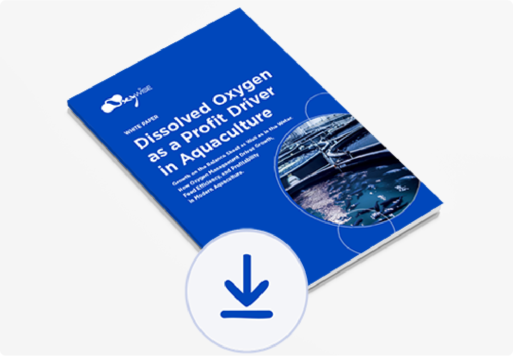 Cover of whitepaper on oxygen systems and aquaculture with download icon