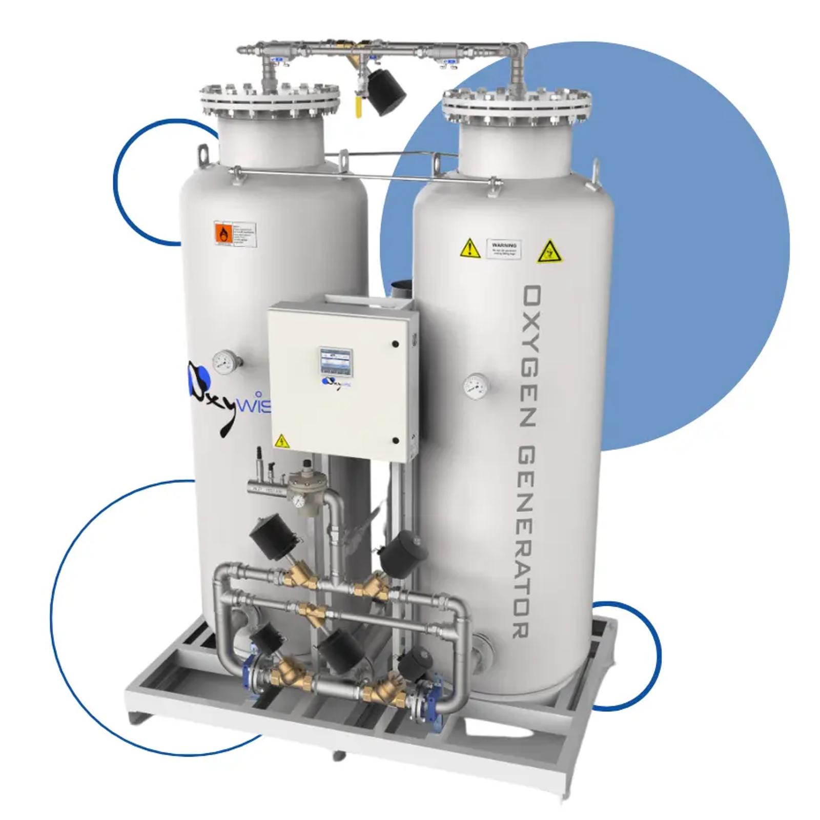 Oxywise on-site PSA oxygen generation system supporting stable oxygen supply for aquaculture production.