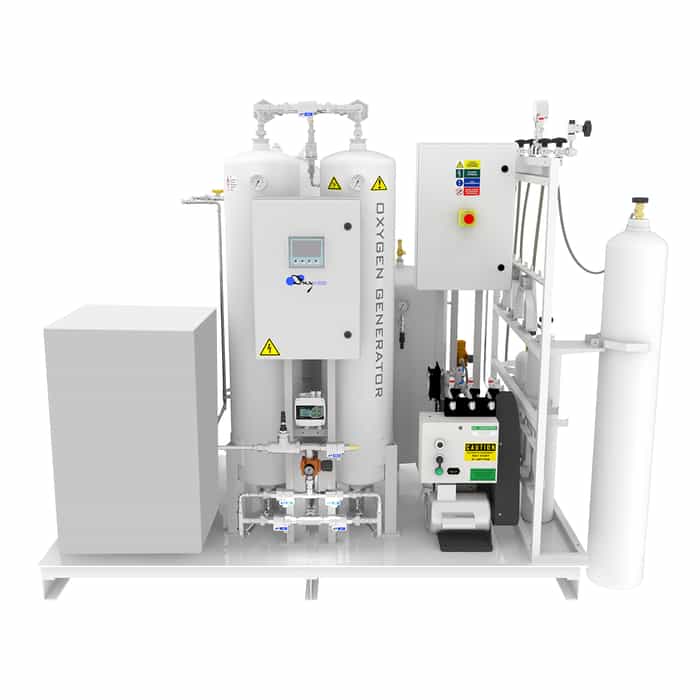 Fixed O2 Unit Skid mounted oxygen generating unit with filling station