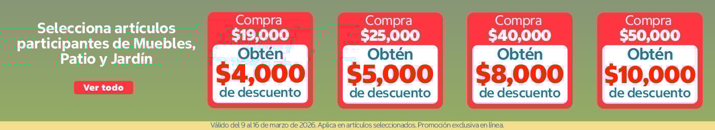 Descuentos en Muebles, Patio y Jardín