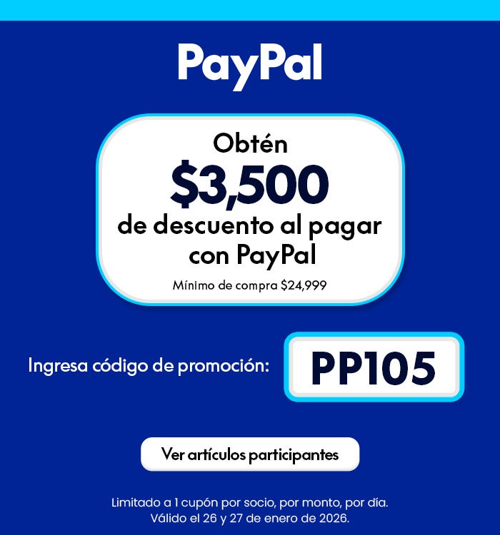 $3,500 de descuento al pagar con Paypal