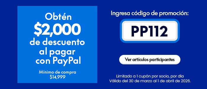 $2,000 de descuento Paypal