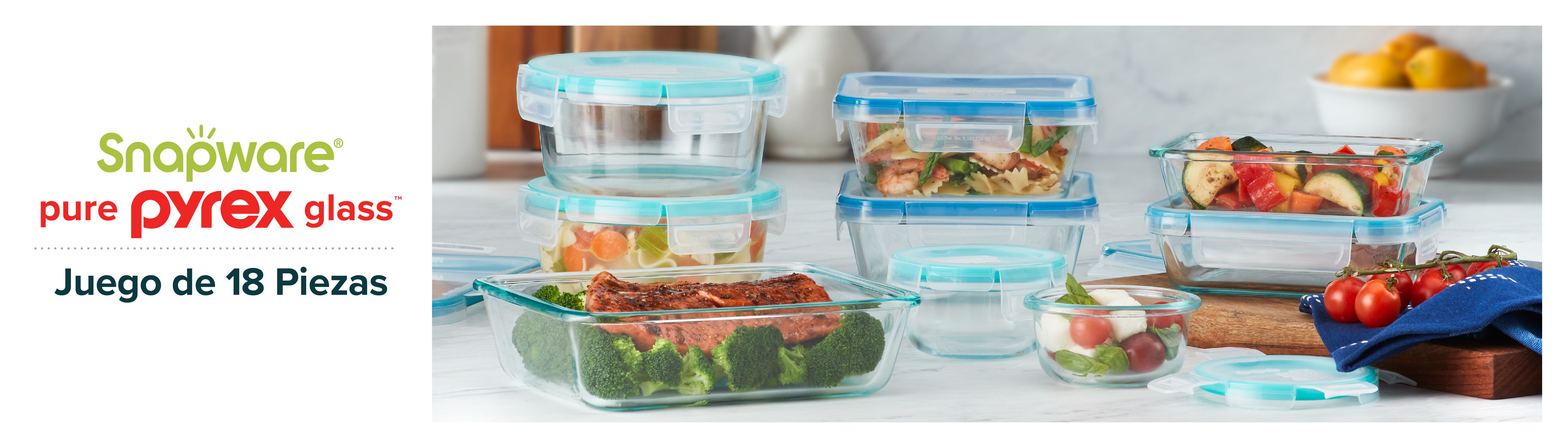 Snapware pure PYREX glass. Juego de 18 piezas
