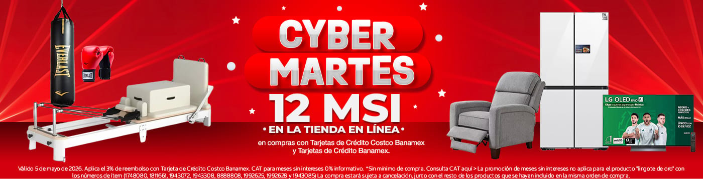 Cyber Martes. 12 Meses sin Intereses en la tienda en Línea. No aplica en lingotes de Oro.