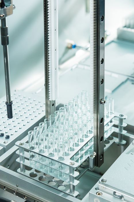 inorganic sampling positioning of rack