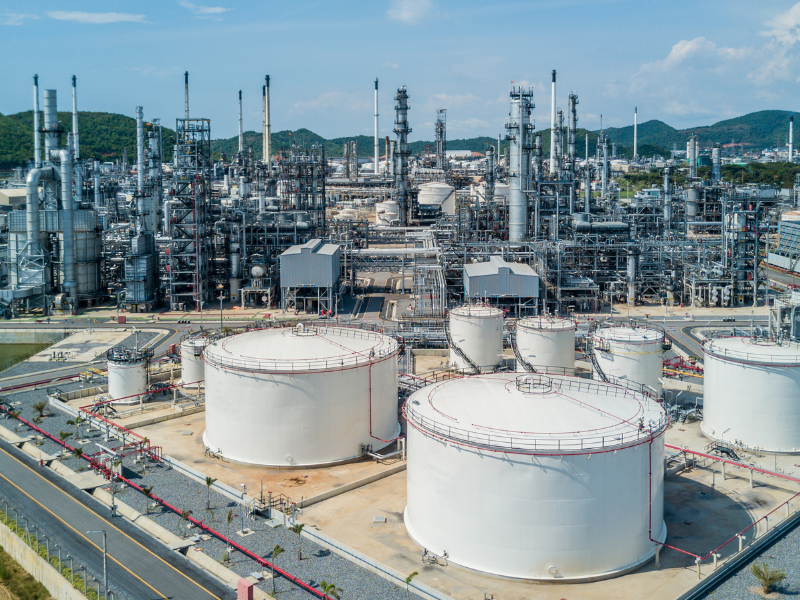oil refining, natural gas processing, gas regasification, and transportation.