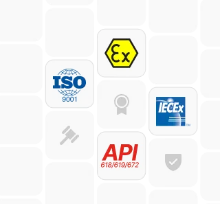 Certificazione ISO 9001, API 618/619/672, ATEX e IECEx