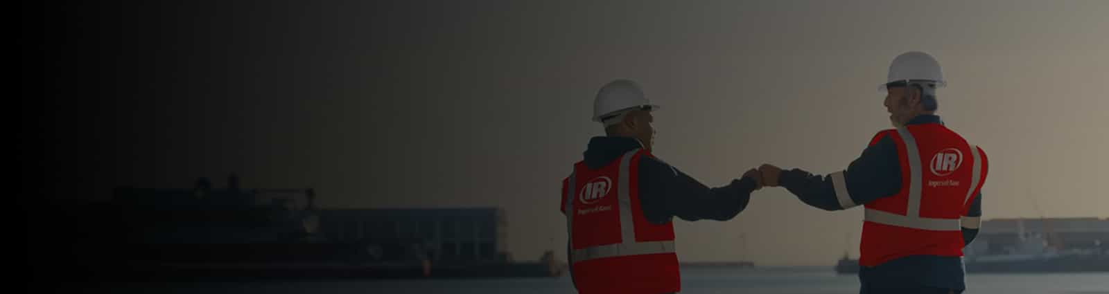 systèmes d'air et de gaz bannière Les travailleurs d'Ingersoll Rand