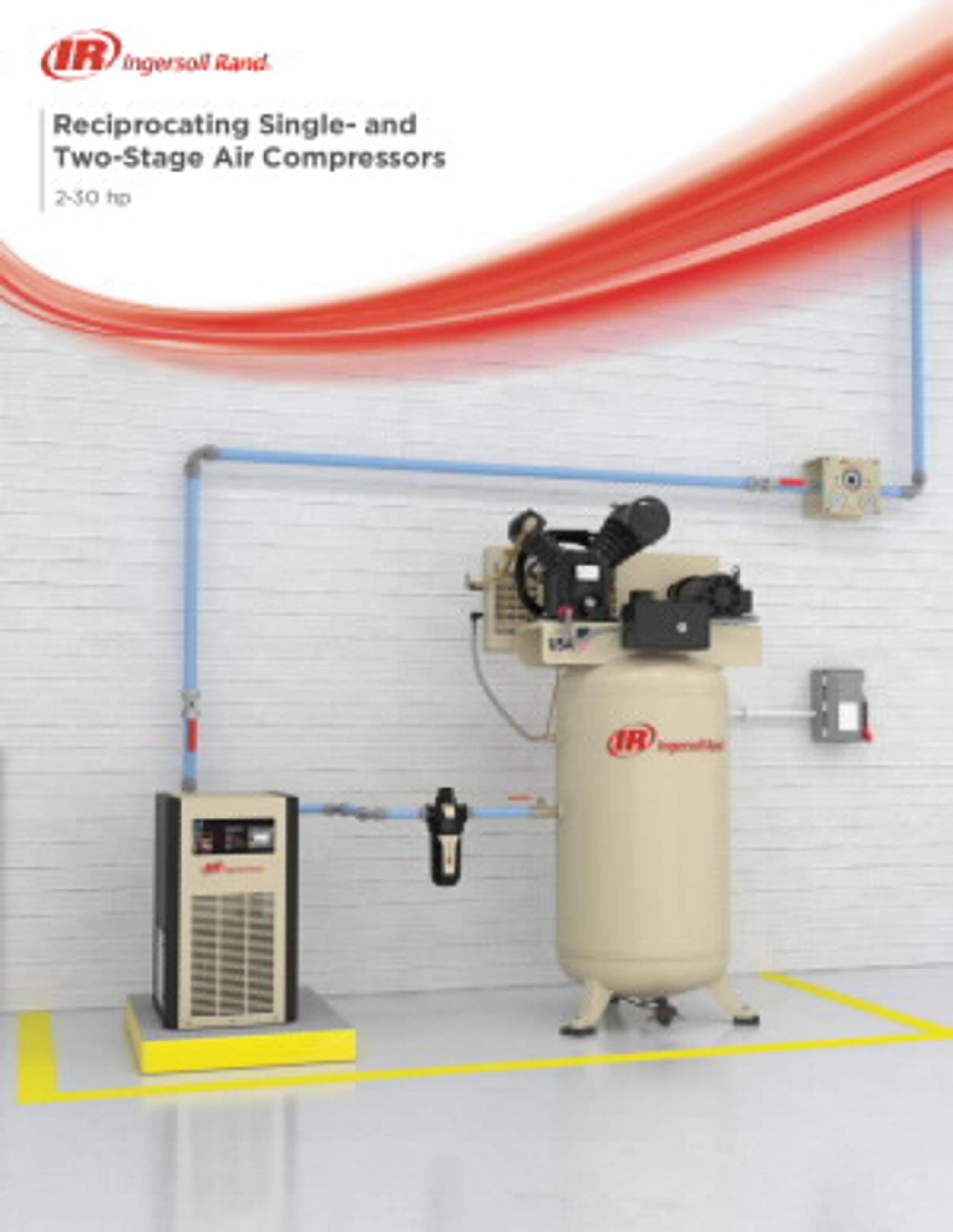 Two-Stage Electric Duplex Reciprocating Compressor 2-25 hp